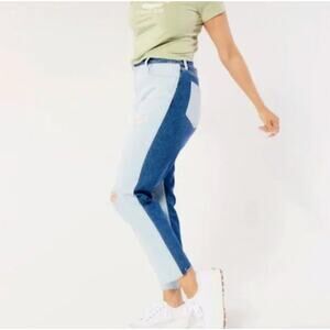 Hollister Two Tone Ultra High-Rise Mom Jean Vintage Stretch Ripped Jeans Size 15